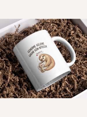 "Gendime Gelene Gadar Gün Bitecek" Yükleniyor Temalı Sloth Kupa