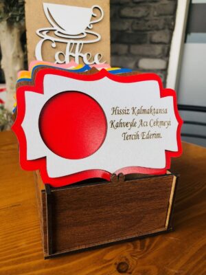 Alternative view of Türk Kahvesi Bardak Altlığı 6’lı Söz Yazılı Set