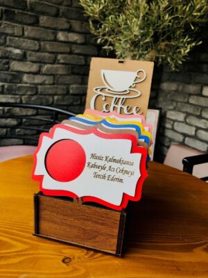 Türk Kahvesi Bardak Altlığı 6’lı Söz Yazılı Set